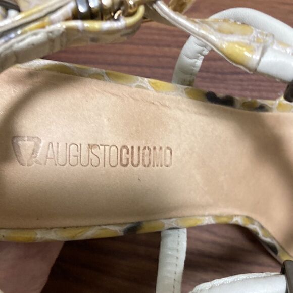 Augusto Cuomo Ankle Strap  Leather Sandal With Stiletto Heel. Size 39/8.5. - Picture 6 of 8